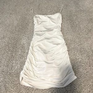 White Windsor Bodycon Open Back Dress